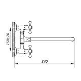 Смеситель для ванны Zerix DFR-A длинный ручка WSL-827 букса 1/2"