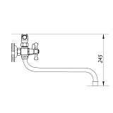 Смеситель для ванны Zerix DFR-A длинный ручка WSL-827 букса 1/2"