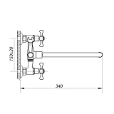 Смеситель для ванны Zerix DMT Euro длинный ручка WSL-722 букса 1/2"