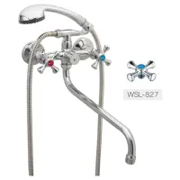 Смеситель для ванной Zerix DMT Euro длинный ручка WSL-827 букса 1/2"                                