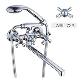 Смеситель для ванной Zerix D4Q Rubber длинный ручка WSL-722 букса 1/2"                              