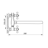 Смеситель для ванной Zerix D5Q длинный ручка WSL-827 букса 1/2"                                     