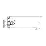 Смеситель для ванной Zerix D5Q длинный ручка WSL-827 букса 1/2"                                     