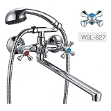 Смеситель для ванной Zerix DFR-B длинный ручка WSL-827 букса 1/2"