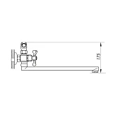 Смеситель для ванной Zerix DFR-B длинный ручка WSL-827 букса 1/2"