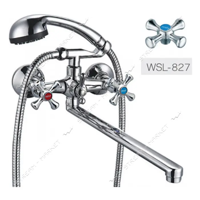Смеситель для ванной Zerix DFR-B длинный ручка WSL-827 букса 1/2"