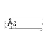 Смеситель для ванны Zerix DFR-B длинный ручка WSL-722 букса 1/2"                                    