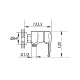 Смеситель для душевой кабины Zerix GIT-A WKB-182