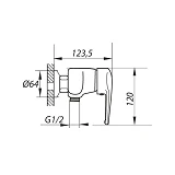 Смеситель для душевой кабины Zerix GIT-A WKB-183