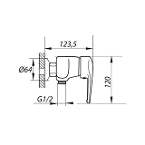 Смеситель для душевой кабины Zerix GIT-A WKB-279                                                    