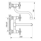 Смеситель для кухни настенный Zerix JIK12 102-A букса керамика 1/2" 2шт
