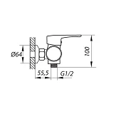 Смеситель для душевой кабины Zerix PUD5 WKB-146