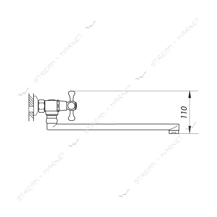 Смеситель для кухни настенный Zerix TMK WSL-722