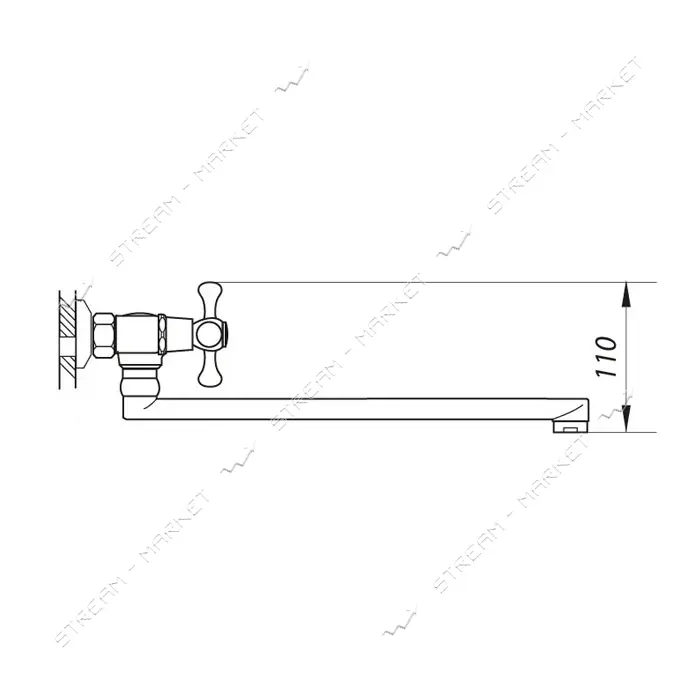 Смеситель для кухни настенный Zerix TMK WSL-827