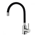 Смеситель для кухни ухо Zerix SUS-011 REFL.Black на гайке из нерж. cтали SUS304                     