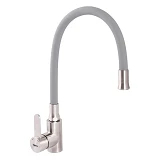 Смеситель для кухни Zerix LR74004-9 ухо силиконовый излив нержавеющая cталь SUS304 серый