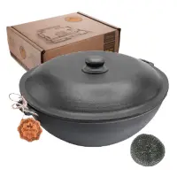 Кастрюля Наша Майстерня WOK Т405С2 8л d34см h15см чугун с литыми ручками плюс крышка                