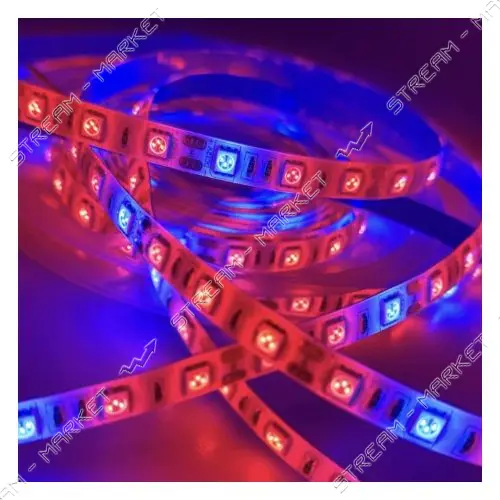 Светодиодная фитолента Lemanso IP65 60SMD 5050 12V 12W/м 18LM/LED 4 красных 1 синий 1м