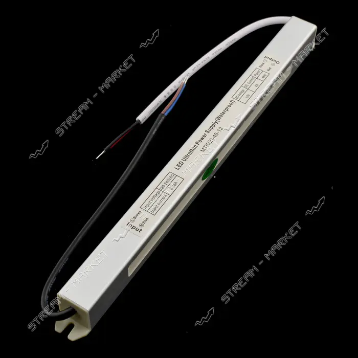 Блок питания для светодиодной ленты герметичный 12В 4А 48W 285x20x22 SLIM
