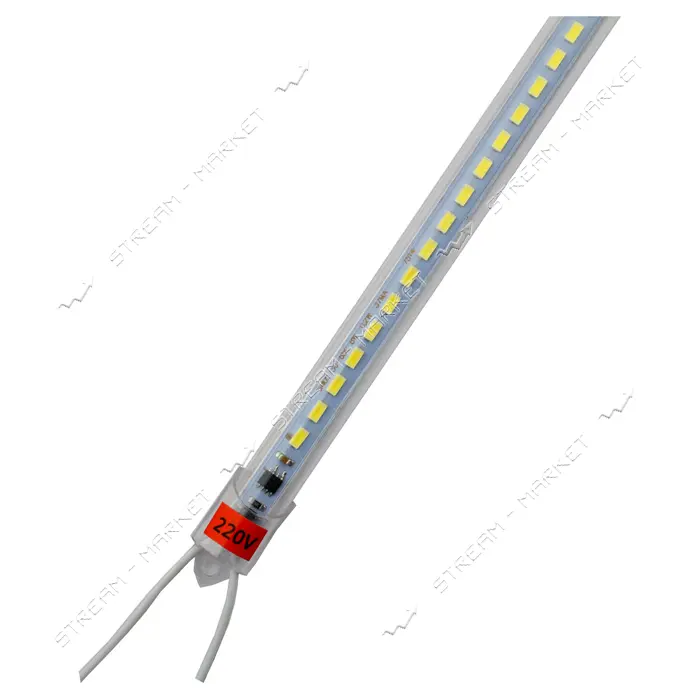Светодиодная линейка LED Strip 6W 6000-6500K 220V IP44 30см пластик прозрачный MTK2-3014W