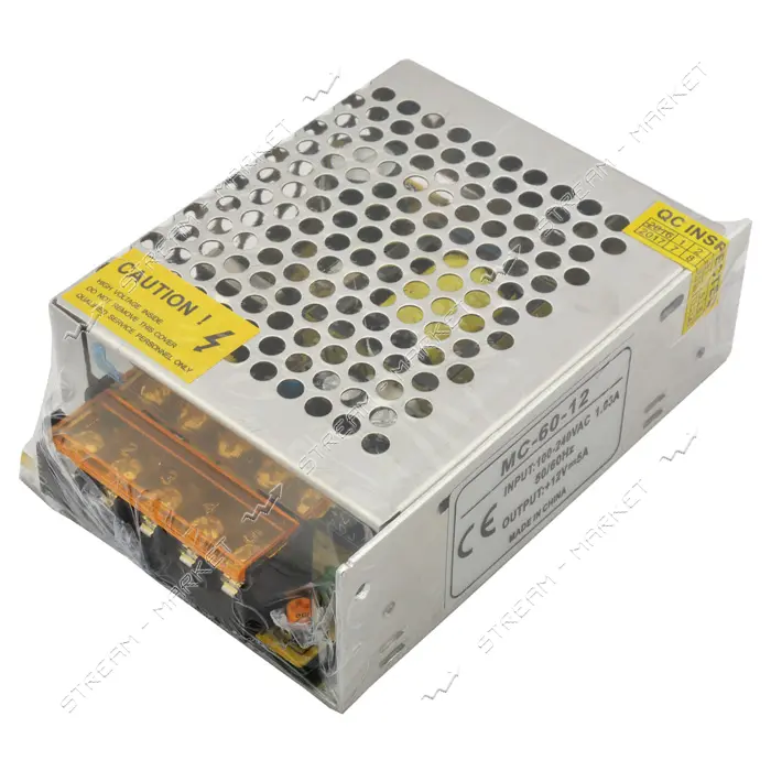 Блок питания перфор негермет 5А 12V  60W 85х58х37                                                   