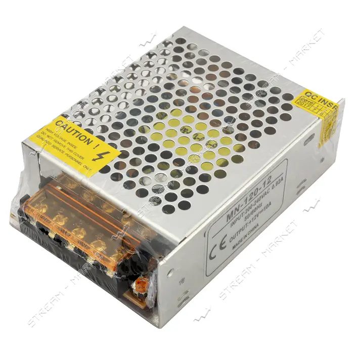 Блок питания перфор негермет 10А 12V 120W 115х78х36                                                 