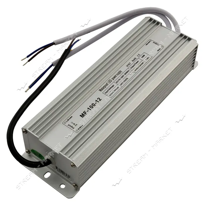Блок питания герметичный 8.3А 12V 100W 240х70х50мм                                                  
