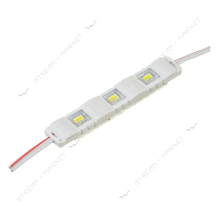 Светодиодный модуль МТК 12V 3led smd5730 1Вт IP65 белый холодный