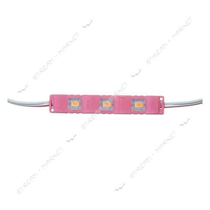 Светодиодный модуль МТК 12V 3led smd5730 1Вт IP65 розовый                                           