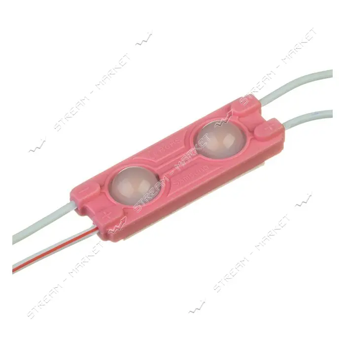 Светодиодный модуль МТК 12V 2led smd5730 0.72Вт IP65 розовый