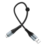 Кабель Hoco X38 Micro USB 2.4А длина 0.25м черный