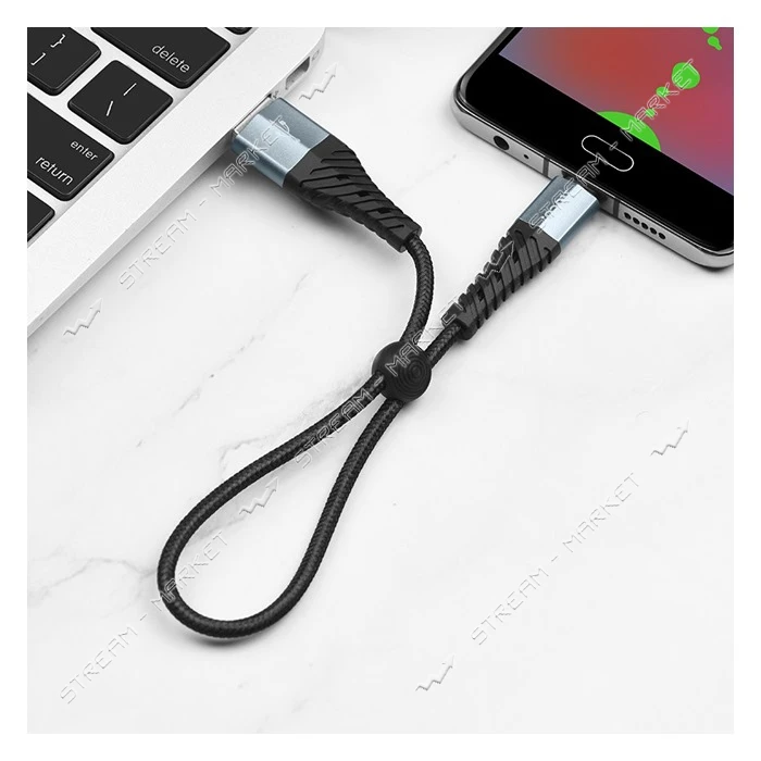Кабель Hoco X38 Micro USB 2.4А длина 0.25м черный