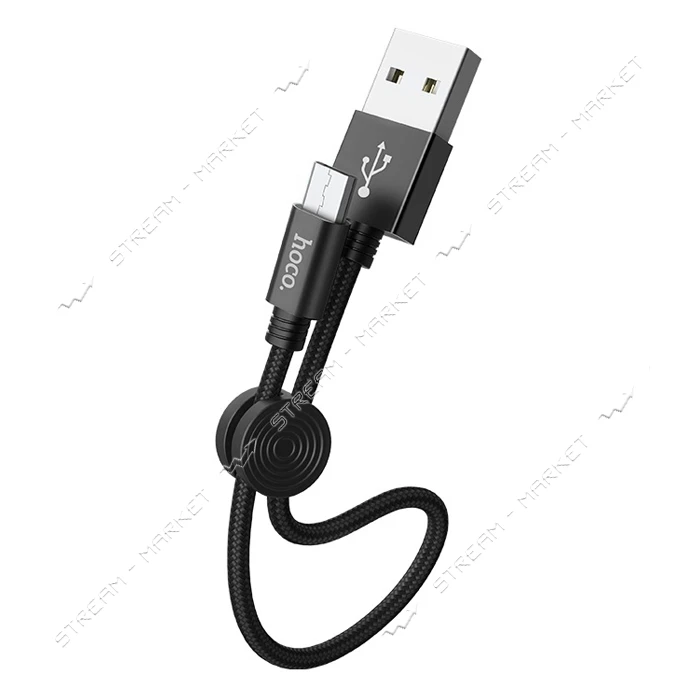 Кабель Hoco X35 Micro USB 2.4А длина 0.25м черный