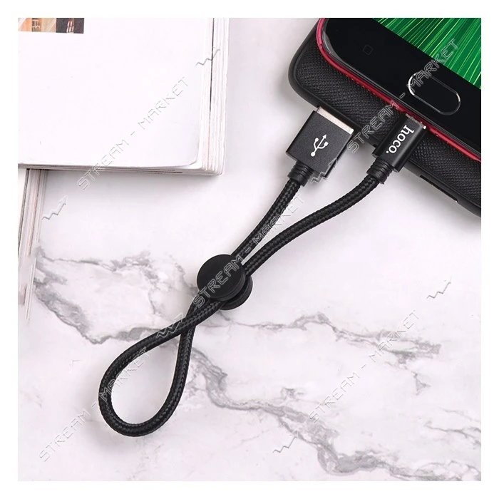 Кабель Hoco X35 Micro USB 2.4А длина 0.25м черный