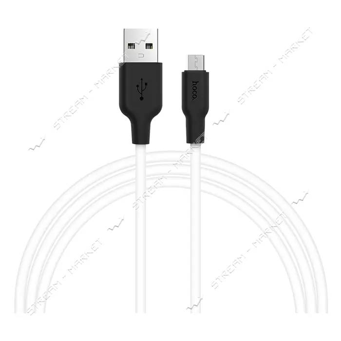Кабель Hoco X21 Micro USB длина 1м черный с белым