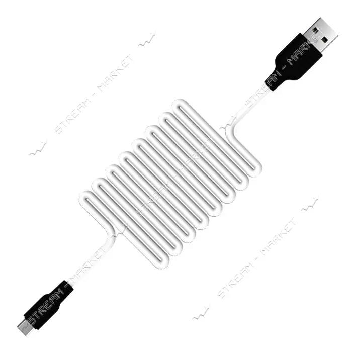 Кабель Hoco X21 Micro USB длина 1м черный с белым