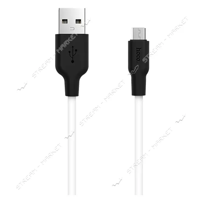 Кабель Hoco X21 Micro USB длина 1м черный с белым