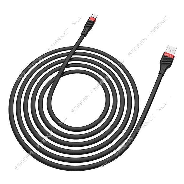 Кабель Hoco U72 Micro USB 2.4А длина 1.2м черный