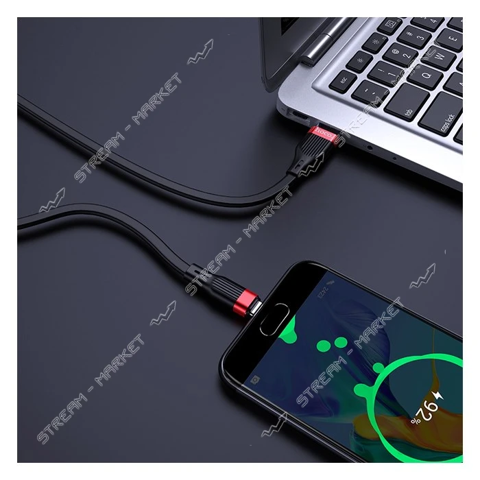 Кабель Hoco U72 Micro USB 2.4А длина 1.2м черный