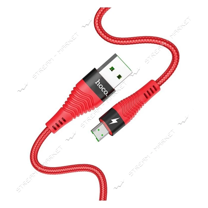 Кабель Hoco U53 Micro USB 4А длина 1.2м красный                                                     