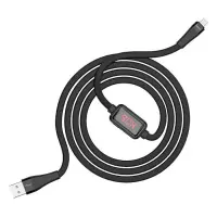 Кабель Hoco S4 Micro USB 2.4А довжина 1.2м чорний з таймером                                        