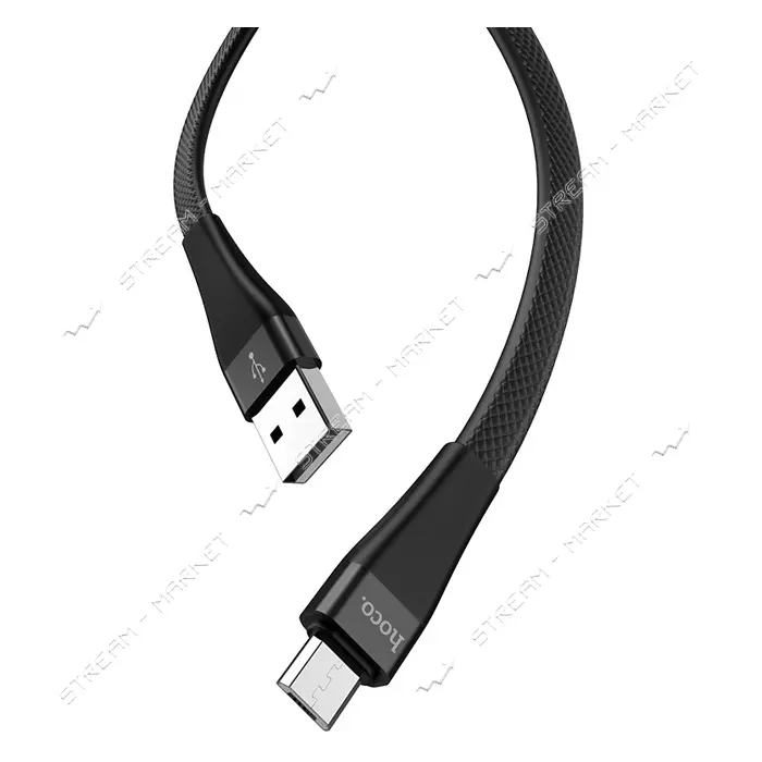 Кабель Hoco S4 Micro USB 2.4А длина 1.2м черный с таймером