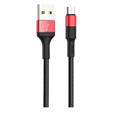 Кабель Hoco X26 Micro USB длина 1м черный с красным