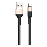 Кабель Hoco X26 Micro USB длина 1м черный с золотом                                                 