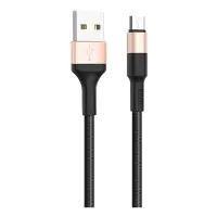 Кабель Hoco X26 Micro USB довжина 1м чорний з золотом                                               