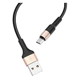 Кабель Hoco X26 Micro USB длина 1м черный с золотом                                                 