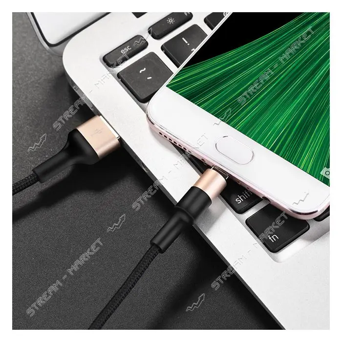 Кабель Hoco X26 Micro USB длина 1м черный с золотом                                                 