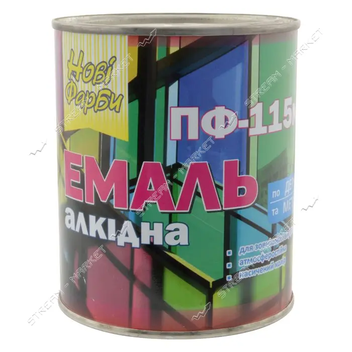 Краска алкидная Новые краски ПФ-115 0.9л белая