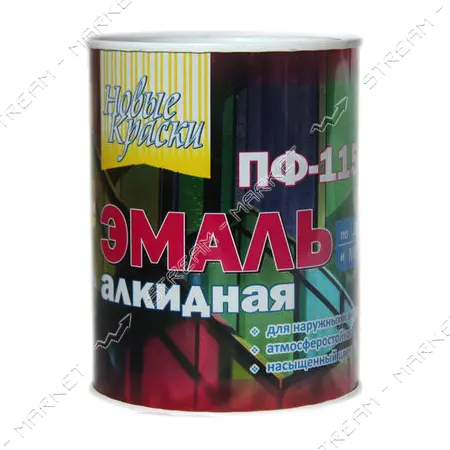 Краска алкидная Новые краски ПФ-115 0.9л зеленая