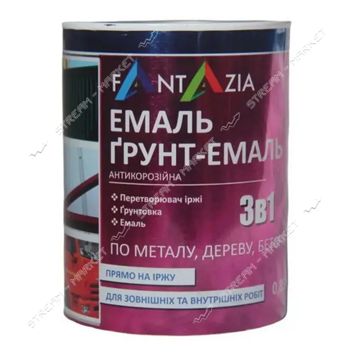 Грунт-эмаль 3в1 Фантазия 2.8л вишневая
